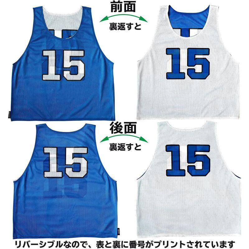 ATHLETIC MART ビブス(リバーシブル)4?15番 裏表/前後ろ番号付 12枚セット収納メッシュバッグ付全4カラー ビブス男女フリ MART ビブス リバーシブル 15番 裏表/前後ろ番号付 12枚セット収納メッシュバッグ付全4カラー ビブス男女フリ
