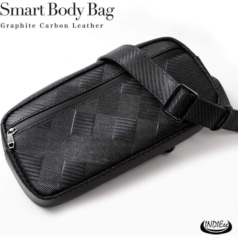 INDIEee インディ グラフィット カーボンレザー スマート ボディバッグ ウエストバッグ 人気 おしゃれ レザー 本革 ケース シン 　 INDIEee インディ グラフィット カーボンレザー スマート ボディバッグ ウエストバッグ 人気 おしゃれ レザー 本革 ケース シン