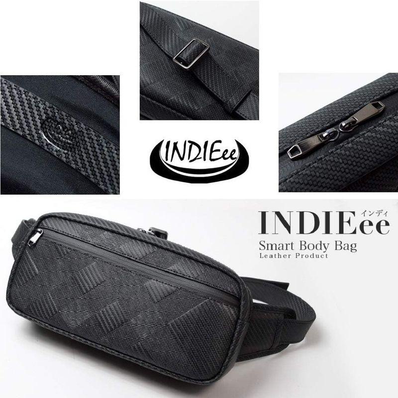 INDIEee インディ グラフィット カーボンレザー スマート ボディバッグ ウエストバッグ 人気 おしゃれ レザー 本革 ケース シン 　 INDIEee インディ グラフィット カーボンレザー スマート ボディバッグ ウエストバッグ 人気 おしゃれ レザー 本革 ケース シン