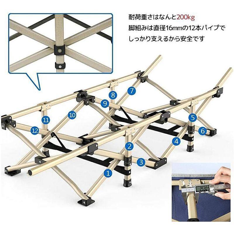 VIXA(ヴィクサ) 折りたたみベッド コンパクト アウトドア キャンピングベッド 耐荷重200kg 寝心地いい 通気 移動便利 フォールデ ヴィクサ 折りたたみベッド コンパクト アウトドア キャンピングベッド 耐荷重200kg 寝心地いい 通気 移動便利 フォールデ