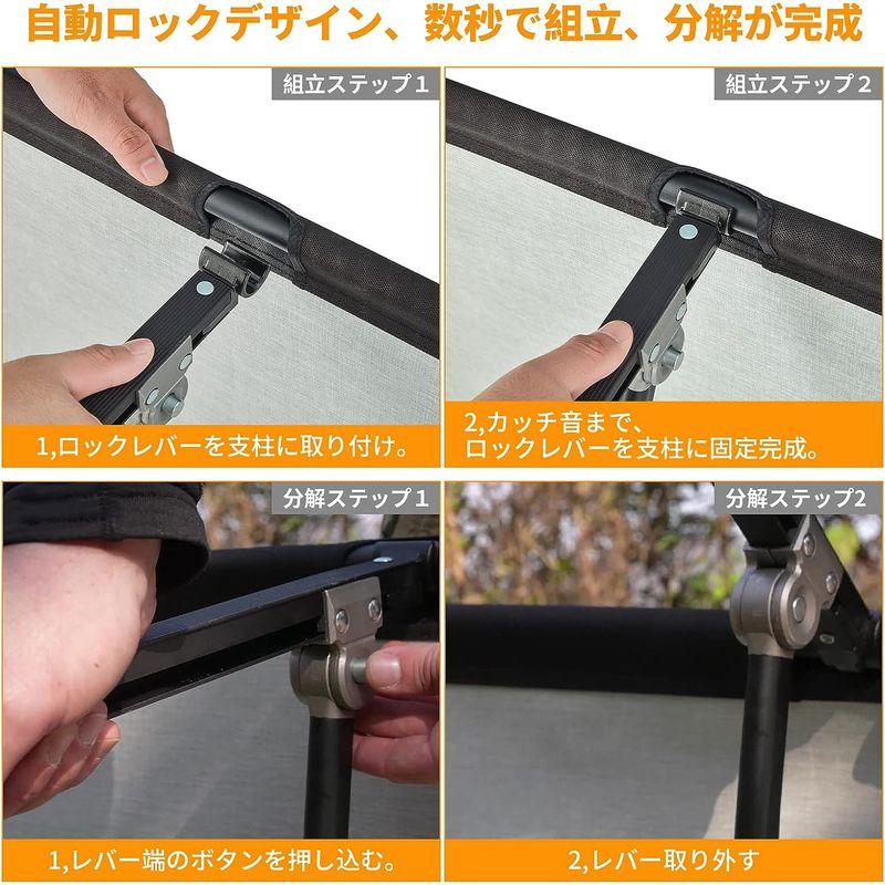 KingCamp アウトドア ベッド 折りたたみベッド キャンプ コット ワイド 改良 強化フレーム 耐荷重200kg 大きめ 長さ203c アウトドア ベッド 折りたたみベッド キャンプ コット ワイド 改良 強化フレーム 耐荷重200kg 大きめ 長さ203c