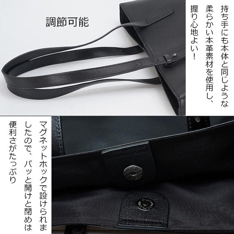 高評価続出！ Masa Kawa 雅革 トートバッグ メンズ レディース ビジネス トート 大容量 a4 b4 レザー 本革 通勤 通学 黒 軽量 カジュ 【L2492041878】(12854円)
