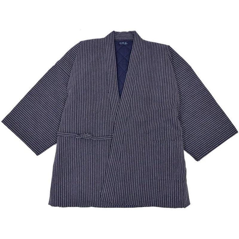 【公式】 刺子織 前あわせ綿入り半天 日本製 綿入れ 半纏 はんてん メンズ 冬 (黒) 【L2413686151】(12450円)