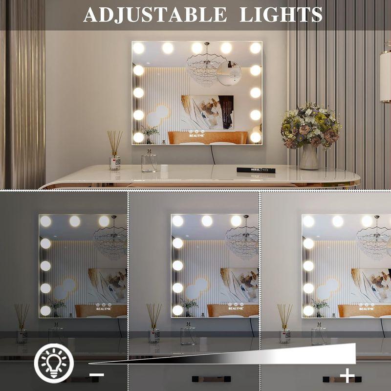 BEAUTME 女優ミラー 鏡 卓上 女優化粧鏡 大型 卓上ミラー ハリウッドスタイル ハリウッドミラー 13個led 三色調光 き 10倍 女優ミラー 鏡 卓上 女優化粧鏡 大型 卓上ミラー ハリウッドスタイル ハリウッドミラー 13個led 三色調光 き 10倍
