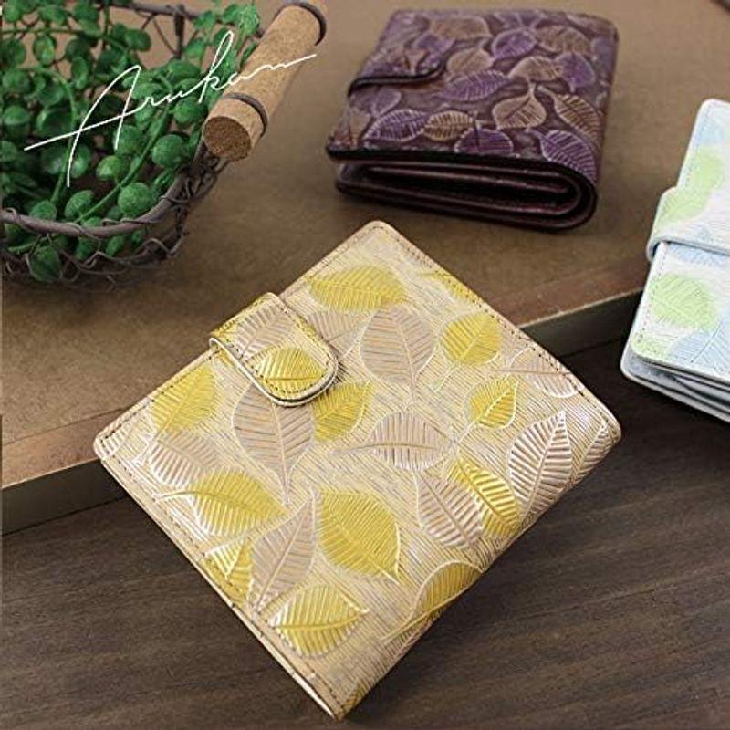 (アルカン) ARUKAN 二つ折り財布 リーフ 1415649 1415-649 (キイロ（8100）) 　 アルカン ARUKAN 二つ折り財布 リーフ キイロ サイズ 約