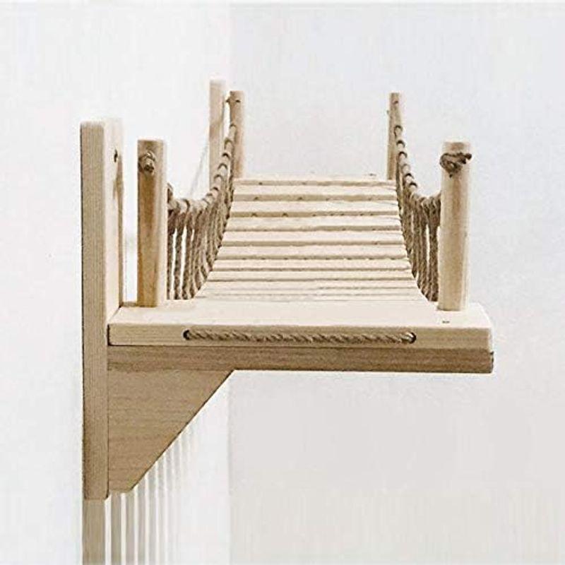 Umoraキャットタワー 木製 吊り橋 猫ベッド 遊び場 ハンモック ストレス解消 運動不足解消 組み立て簡単（140cm） 木製 吊り橋 猫ベッド 遊び場 ハンモック ストレス解消 運動不足解消 組み立て簡単 140cm