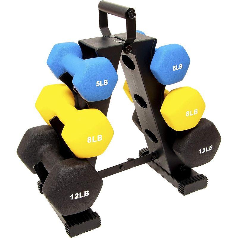 日本正規輸入品バランスフロム(BalanceFrom) ダンベルセット カラーネオプレンコーティング マルチカラー スタンド付 D5812 スタンド付 D5812 BalanceFrom ダンベルセット カラーネオプレンコーティング マルチカラー