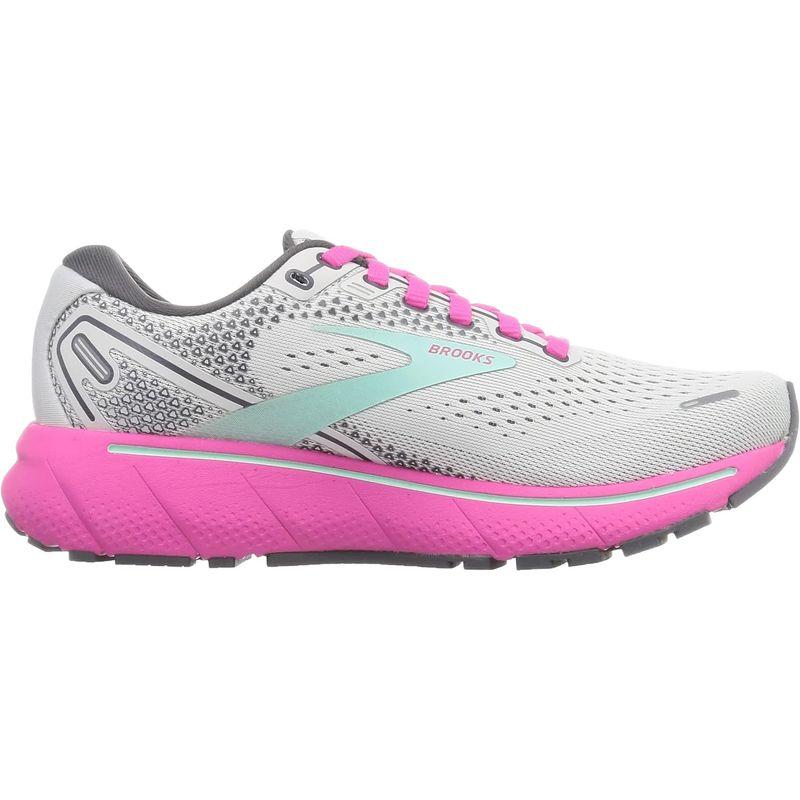 Brooks ランニングシューズ 軽量 クッション ゴースト 14 レディース BRW3561 3562 3563 グレー/ピンク 22.5 ランニングシューズ 軽量 クッション ゴースト レディース BRW3561 グレー/ピンク