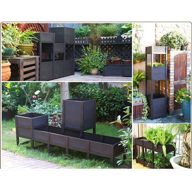 BAOYOUNI 組み立て簡単ガーデンボックス プランターボックスプラスチック鉢植え入れ花 植物 栽培ブラウン 鉢用品 大型プランター 莱園 組み立て簡単ガーデンボックス プランターボックスプラスチック鉢植え入れ花 植物 栽培ブラウン 鉢用品 大型プランター 莱園
