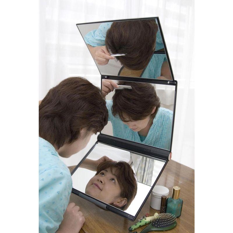 新型 スリーウェイミラースタンドミラー三面鏡(黒) スリーウェイミラースタンドミラー三面鏡 黒