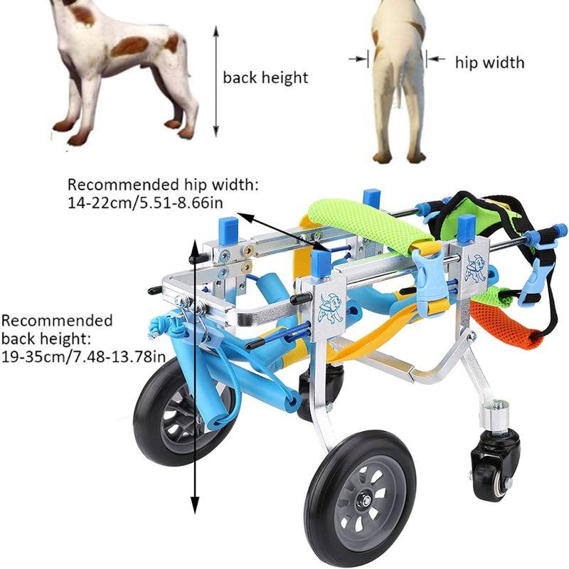新春セール 犬 車椅子 ペット車椅子 4輪 ペットウォークアシスタント リハビリ用歩行補助具 犬の歩行器 調節可能 アルミ製 耐久性 組立て簡単 【2992213736】(15440円)