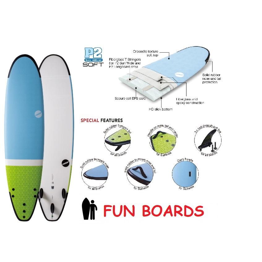 NSP surfboards　 ファンボード　品番　SOFT SCHOOL FUN 7'4" x 21 5/8 x 3 1/4　　エヌエスピー　サーフボード 　ソフトボード | 