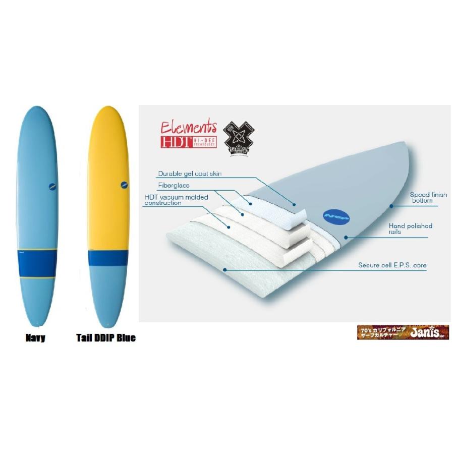 NSP surfboards ロングボード　品番　Long 8'6" x 22 1/4 x 2 7/8　エヌエスピー　サーフボード 　エレメント Tail DDIP Blue | 