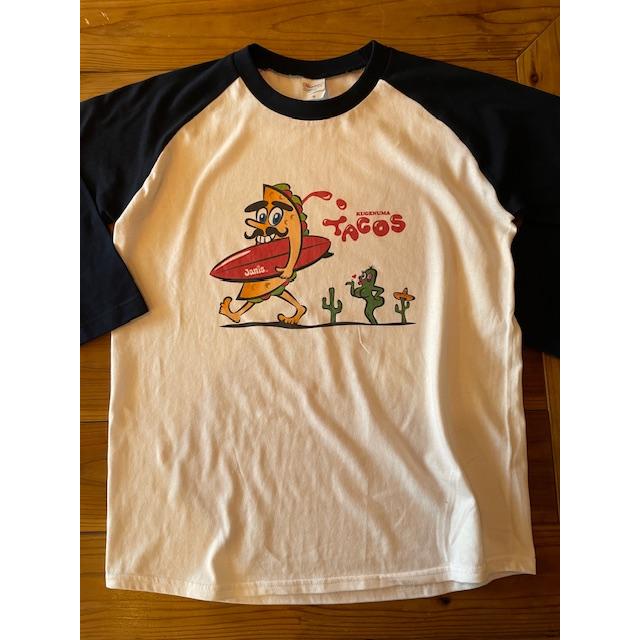 湘南/鵠沼海岸発！】サーフタコス ラグラン 3/4 スリーブ Tシャツ