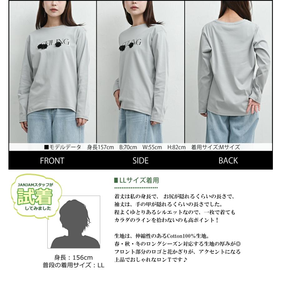 JANJAM Tシャツ 大きいサイズ レディース メール便送料350円 長袖 立体