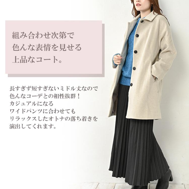 JANJAM ステンカラーコート 大きいサイズ レディース 長袖 ミドル丈