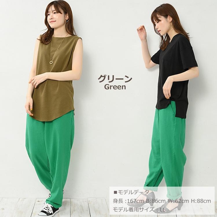 JANJAM リネンパンツ 大きいサイズ レディース メール便送料350円