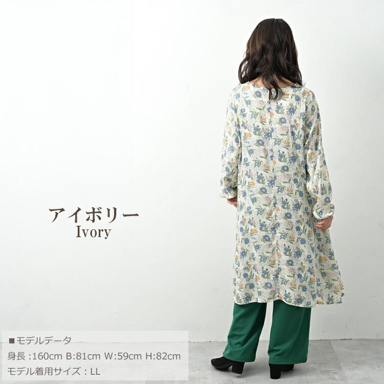 JANJAM 総柄プリントタックワンピース 大きいサイズ レディース メール