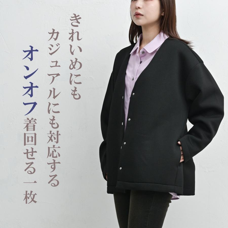 JANJAM ノーカラージャケット 大きいサイズ レディース 長袖 前開き