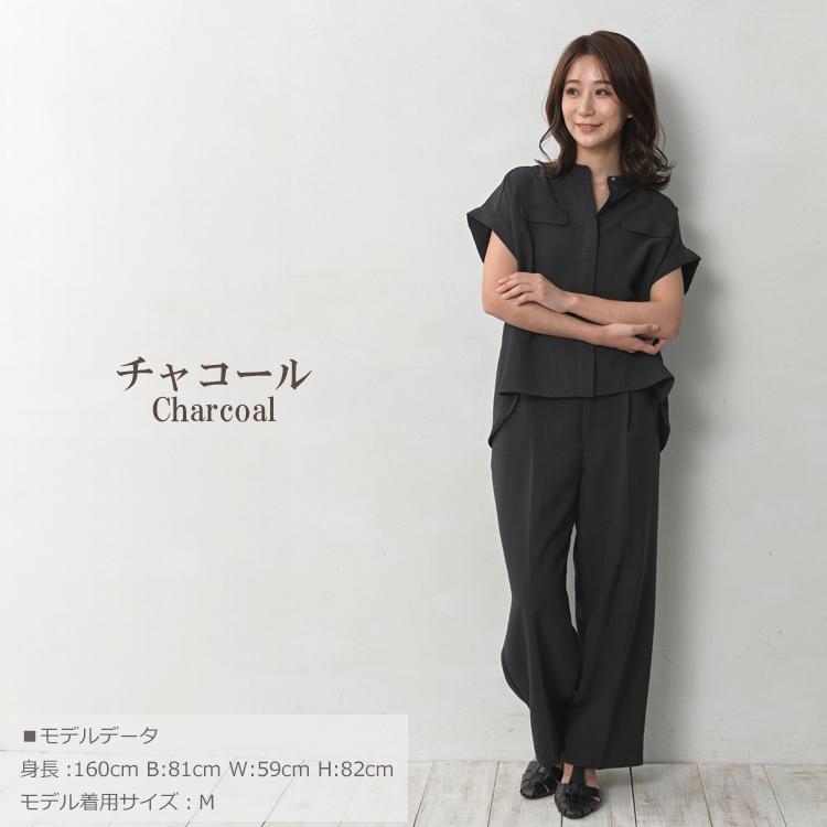 ブラウス 大きいサイズ レディース メール便送料350円 半袖 バンドカラー UVカット 接触冷感 シャツ トップス M LL 3L 4L 5L | JANJAM | 12