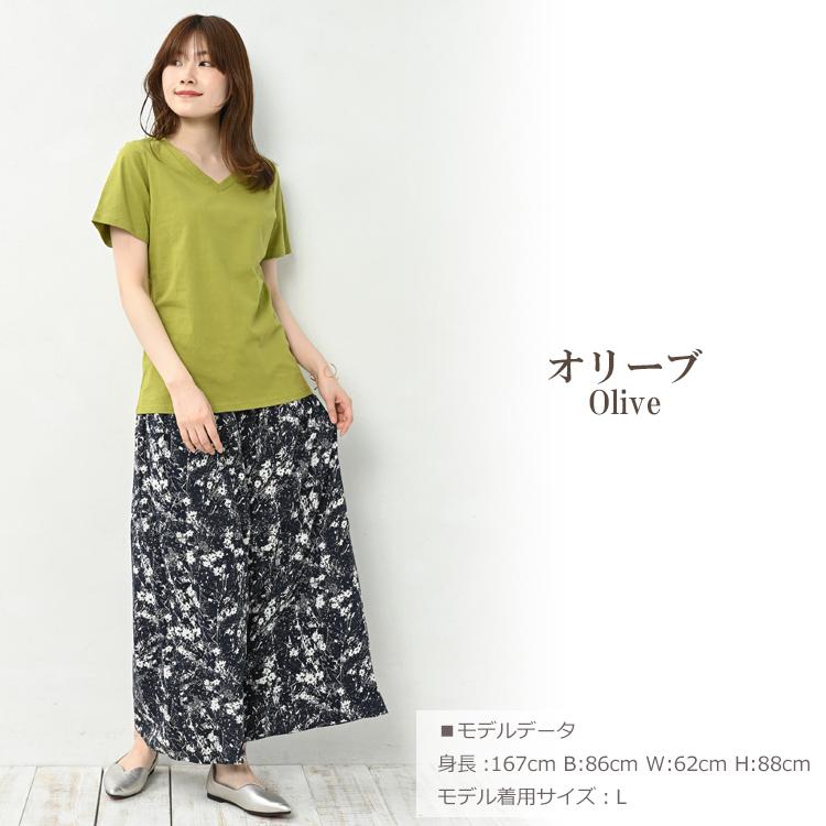 Tシャツ 大きいサイズ レディース メール便送料無料 半袖 Vネック 無地 カットソー トップス cotton100 L LL 3L 4L 5L 6L | JANJAM | 21