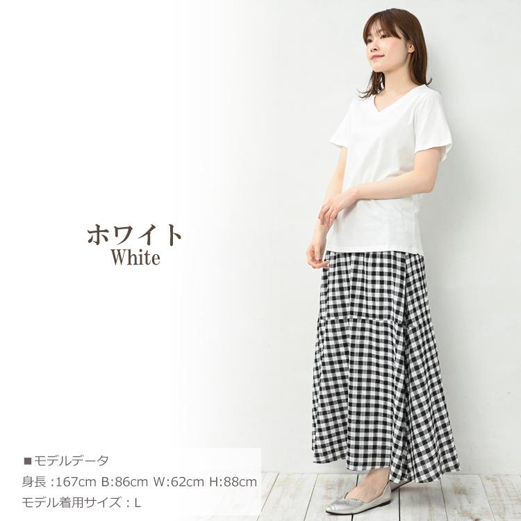 Tシャツ 大きいサイズ レディース メール便送料無料 半袖 Vネック 無地 カットソー トップス cotton100 L LL 3L 4L 5L 6L | JANJAM | 24