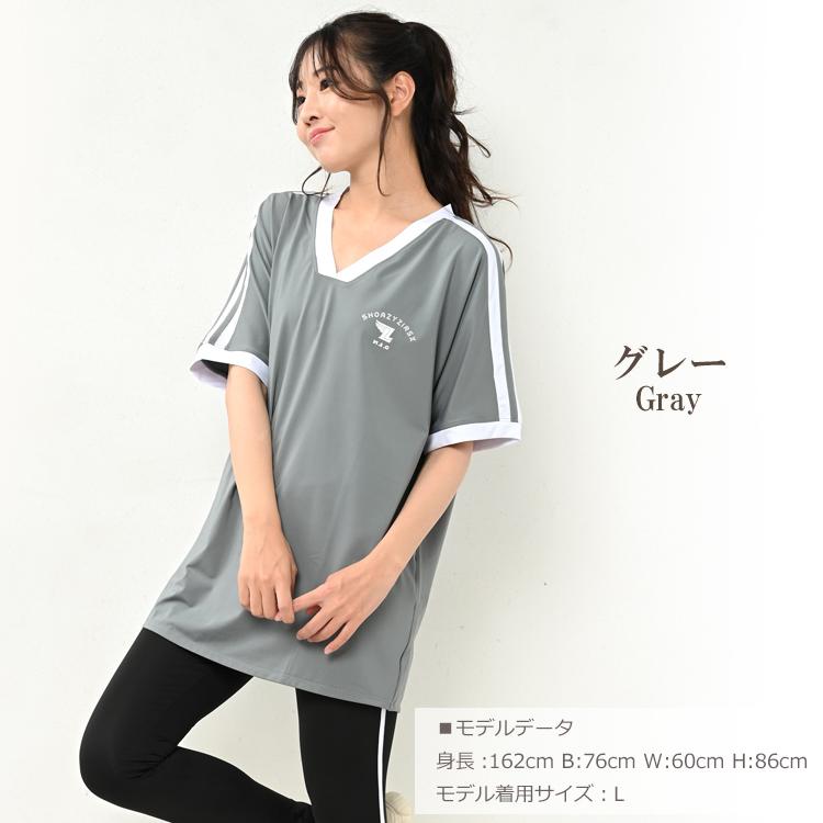 Tシャツ 大きいサイズ レディース 半袖 Vネック ユニフォーム風 カットソー スポーツウェア トップス L LL 3L 4L 5L |  | 19