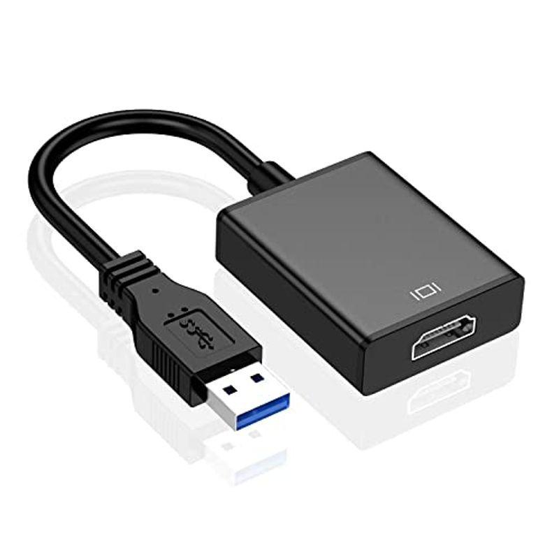 新しく着き Koommon USB HDMI 変換アダプタ USB3.0 HDMI ケーブル 5Gbps高速伝送 金メッキコネクタ採用 耐用性良い 音声 変換プラグ、コネクター
