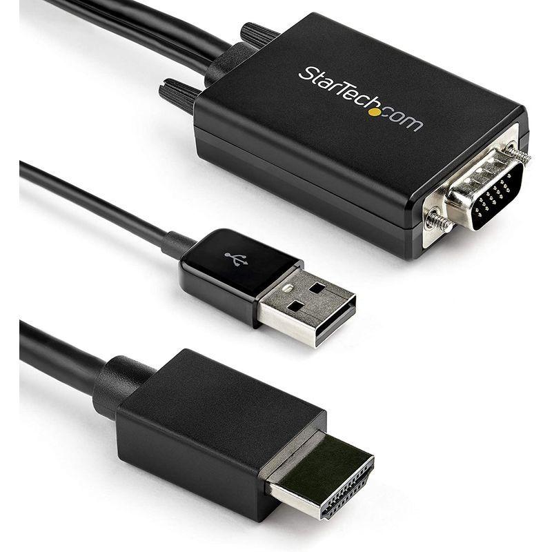VGA HDMI 変換アダプタケーブル 3m 1920x1080 USBオーディオ対応