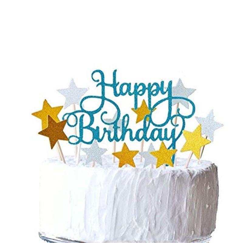 期間限定今なら送料無料 Happy Birthday スター ケーキトッパー グリッター 誕生日 ケーキ トッパー バースデー お誕生日 デコレーション 記念写 Discoversvg Com