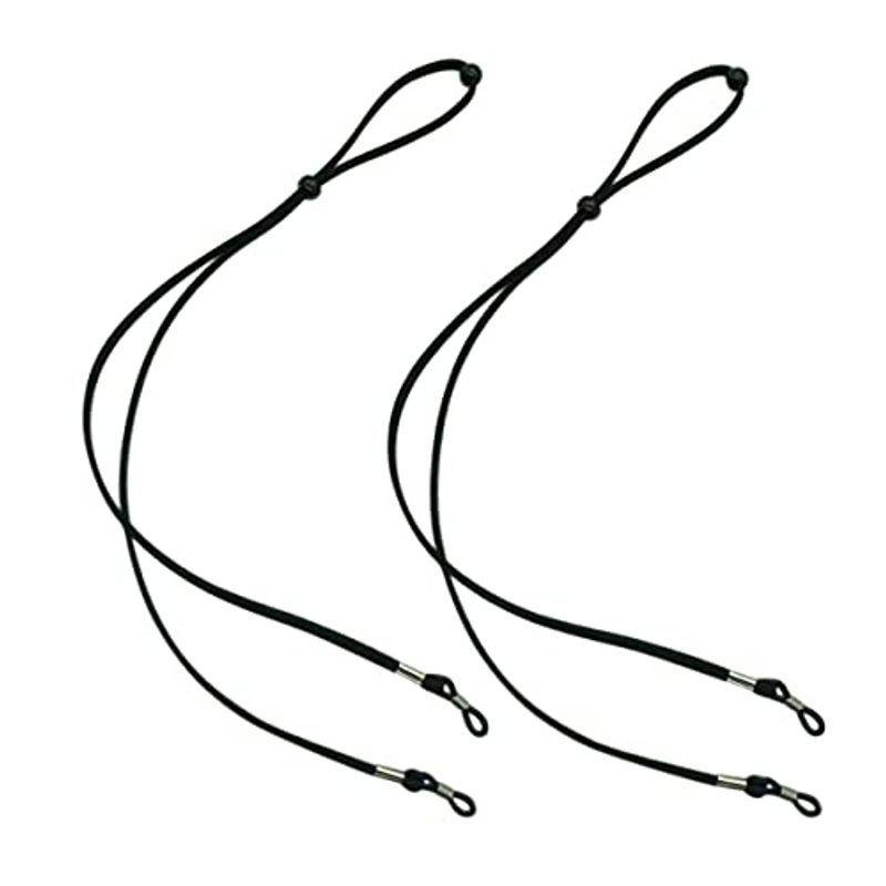 372円 21年レディースファッション福袋 メガネストラップ ブラック眼鏡ストラップ おしゃれ 男女兼用 調節可能 メガネ小物 2本セット