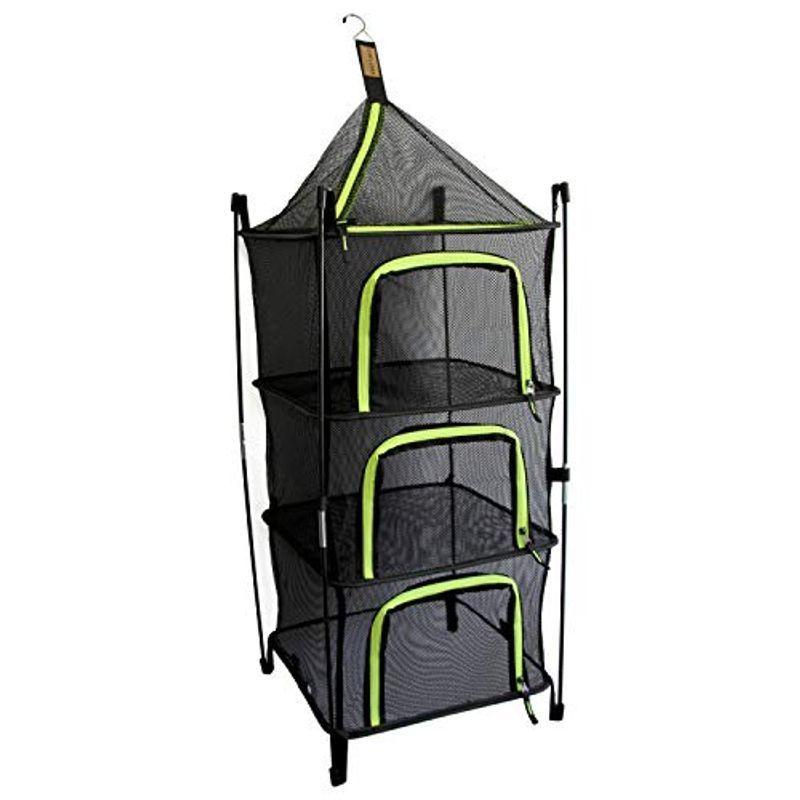 1766円 21最新のスタイル Owldio Outdoor キャンプ 2way 折りたたみ 3段 ドライネット ハンギングネット 自立 吊り下げ 収納ラック ハンギング