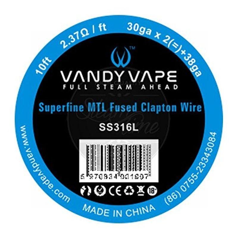 VANDY VAPE 【SALE／67%OFF】 MTLに最適 Super 激安格安割引情報満載 Fine Wire MTL スーパーファインクラプトンワイヤー Clapton Fused