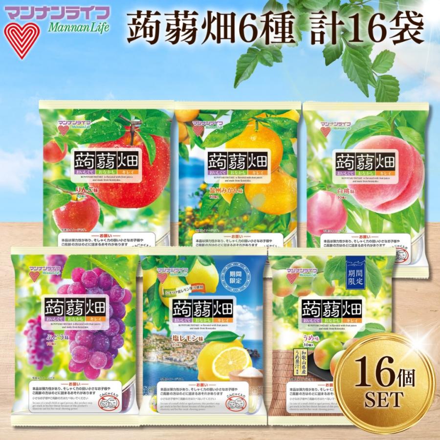 マンナンライフ 蒟蒻畑 パウチ こんにゃくゼリー 6種 計16袋 期間限定
