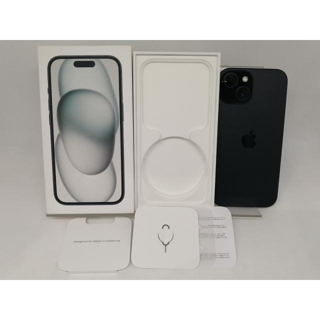 【中古】Apple 楽天モバイル 【SIMフリー】 iPhone 15 128GB ブラック MTMH3J/A【日本橋3】保証期間１ヶ月【ランクA】の画像