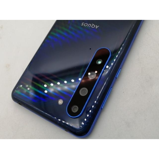 中古】SHARP au 【SIMロック解除済み】 AQUOS R5G アースブルー 12GB