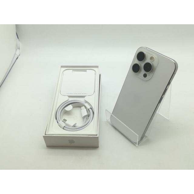 【中古】Apple 国内版 【SIMフリー】 iPhone 15 Pro 128GB ホワイトチタニウム MTU83J/A【OSU301】保証期間１ヶ月【ランクC】の画像