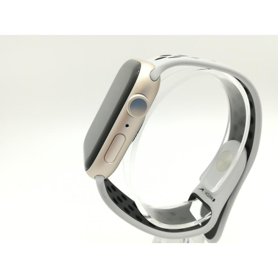 【中古】Apple Apple Watch Nike Series7 GPS 45mm スターライトアルミ/スポーツバンド ピュアプラチナム