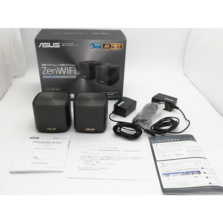 中古】ASUS ZenWiFi AX Mini (XD4)【ブラック】2台セット Wi-Fi6(11ax 