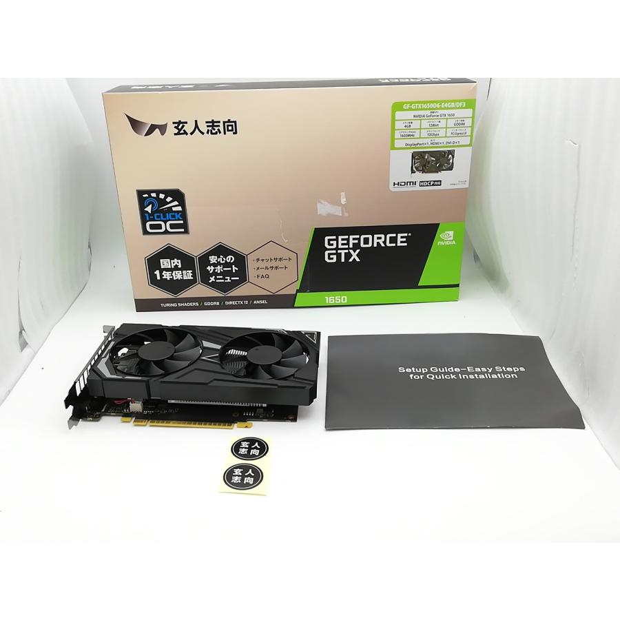 中古】玄人志向 GF-GTX1650D6-E4GB/DF3 GTX1650/4GB(GDDR6)/PCI-E【EC