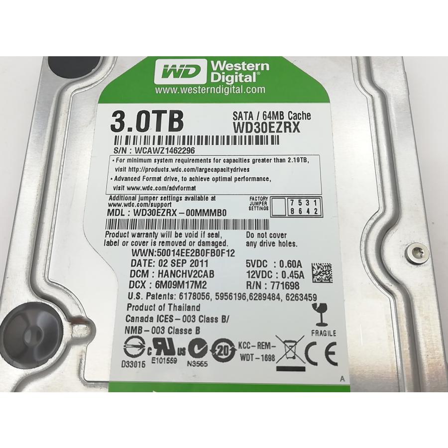 【中古】W.D. WD30EZRX WD Green 3TB/回転数可変/64MB/6Gbps【ECセンター】保証期間1週間 : じゃんぱら ...
