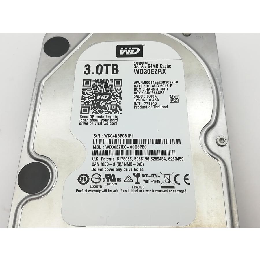 【中古】W.D. WD30EZRX WD Green 3TB/回転数可変/64MB/6Gbps【ECセンター】保証期間1週間 : じゃんぱら ...