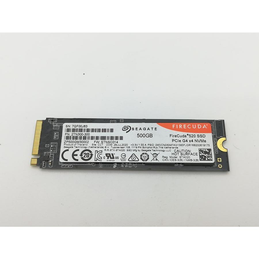中古】Seagate FireCuda 520 SSD(ZP500GM3A002) 500GB/M.2 2280(PCIe4 