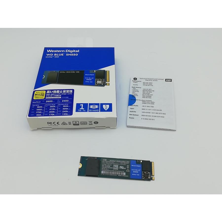 中古】W.D. WD Blue SN550(WDS100T2B0C) 1TB/M.2 2280(PCIe3.0 NVMe