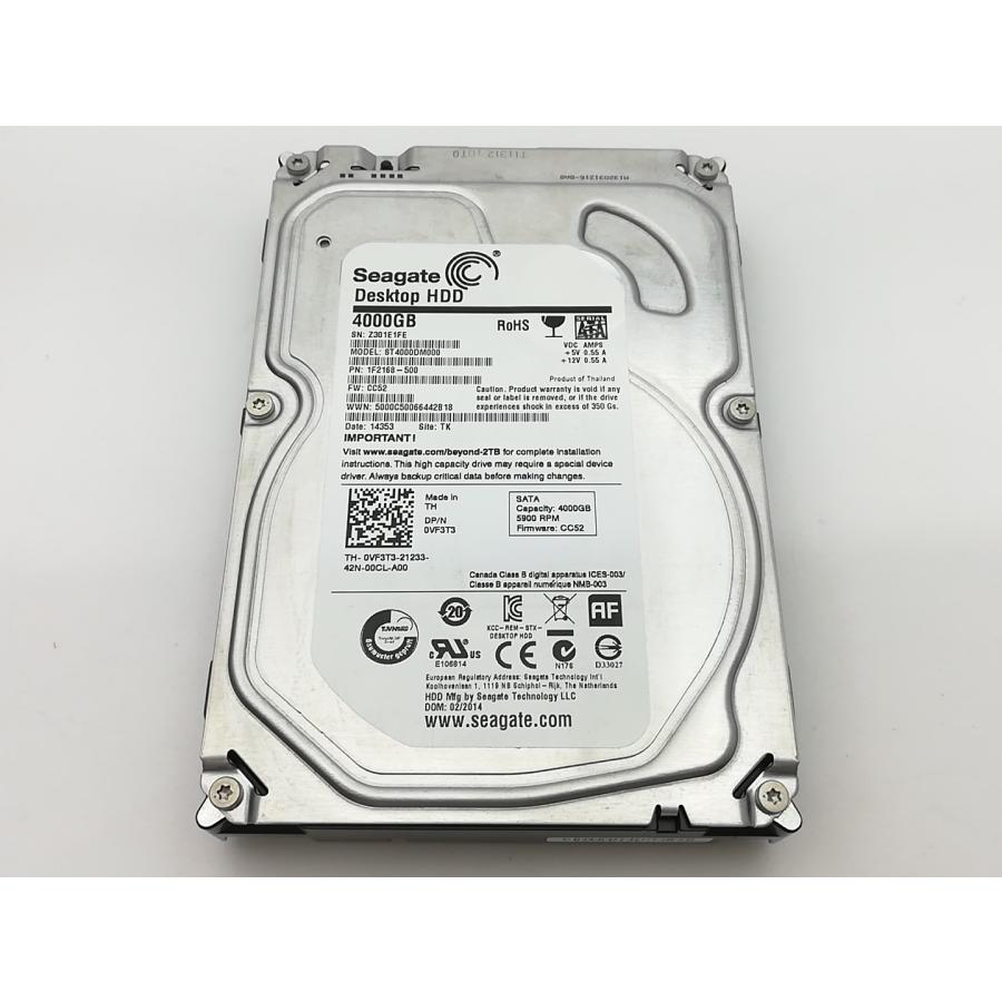 【中古】Seagate ST4000DM000 4TB/5900rpm/64MB/6Gbps【ECセンター】保証期間1週間 : じゃんぱら ...
