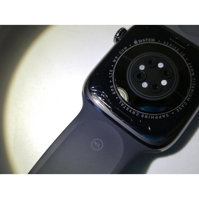 Apple Watch Series10 46mm Cellular スレートチタニウムケース/ブラックスポーツバンド (M/L) 【フィットネス】 MWYE3J/A【ECセンター】保証期間１ヶ月【ランクB】