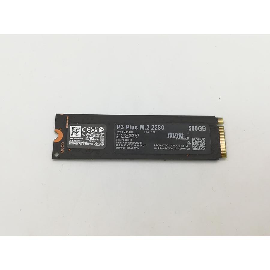 中古】Crucial P3 Plus(CT500P3PSSD8) 500GB/M.2 2280(PCIe4.0 NVMe