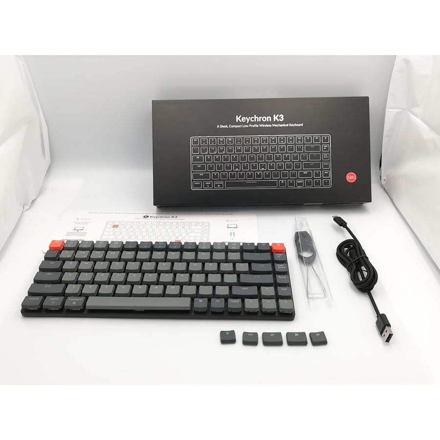 中古】Keychron K3 Wireless Mechanical Keyboard V2 White LED K3-A1