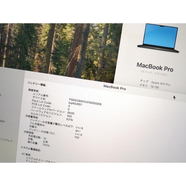 中古】MacBook Pro 14インチ M3 Pro(CPU:11C/GPU:14C) 18GB 中古】MacBook Pro 14インチ M3 Pro(CPU:11C/GPU:14C) 18GB