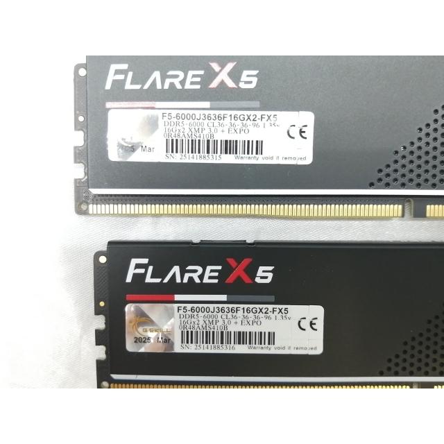 中古】DDR5 16GB 2枚組（合計32GB） DDR5-6000(PC5-48000